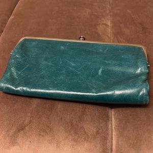 HOBO $110 teal leather aged wallet